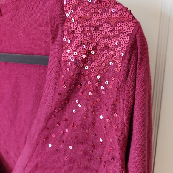 Sequin V-Neck Cardigan - Picture 3 of 4
